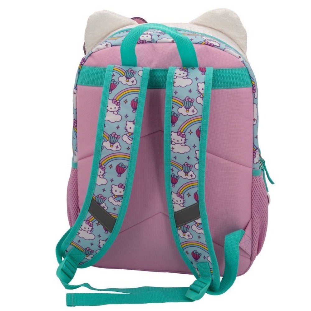 Hello Kitty Sparkle Face Rainbow Pink/Blue Backpack 16” NWT - Picture 2 of 3